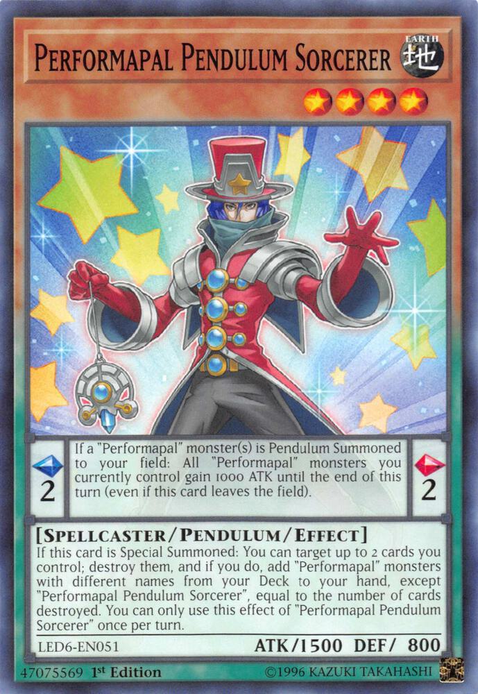 Performapal Pendulum Sorcerer LED6-EN051 card from Legendary Duelists: Magical Hero
