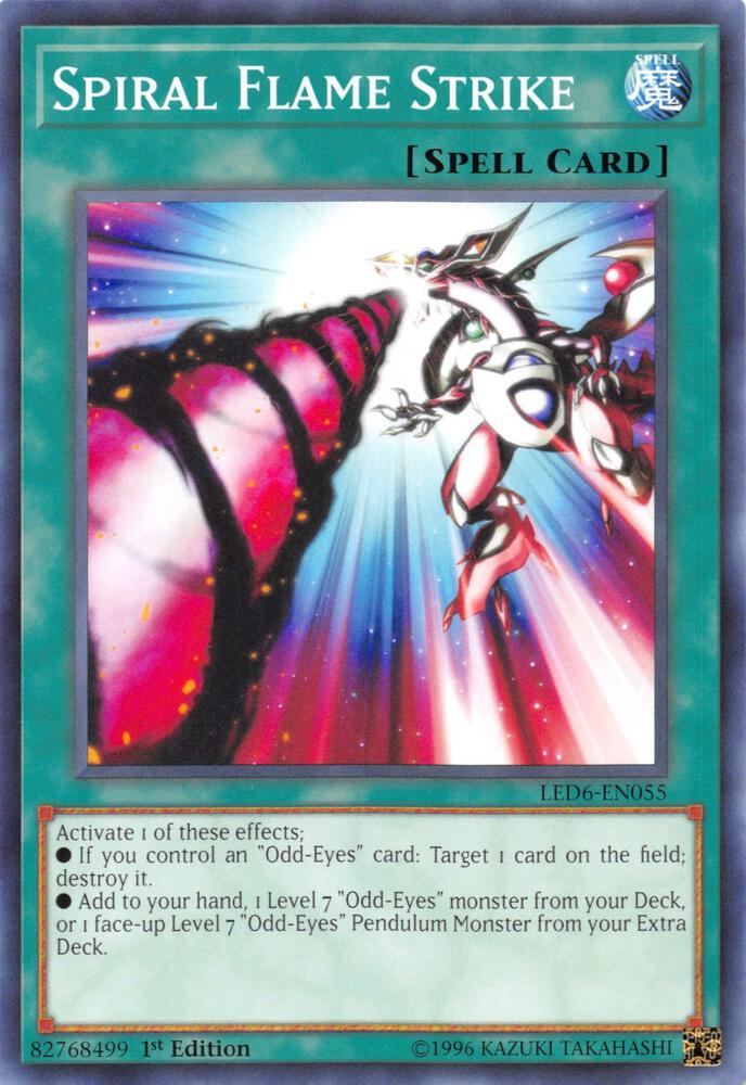 Spiral Flame Strike LED6-EN055 card from Legendary Duelists: Magical Hero