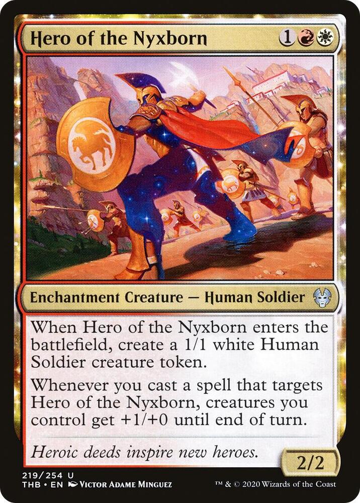 Hero of the Nyxborn 219 card from Theros Beyond Death