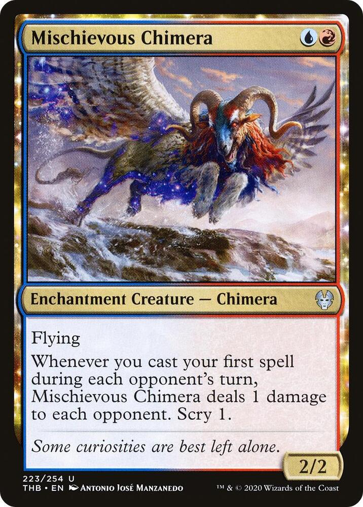 Mischievous Chimera 223 card from Theros Beyond Death