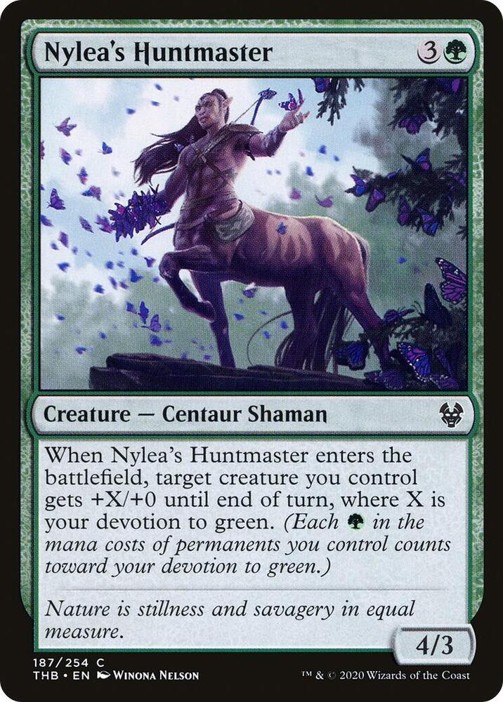 Nylea's Huntmaster 187 card from Theros Beyond Death