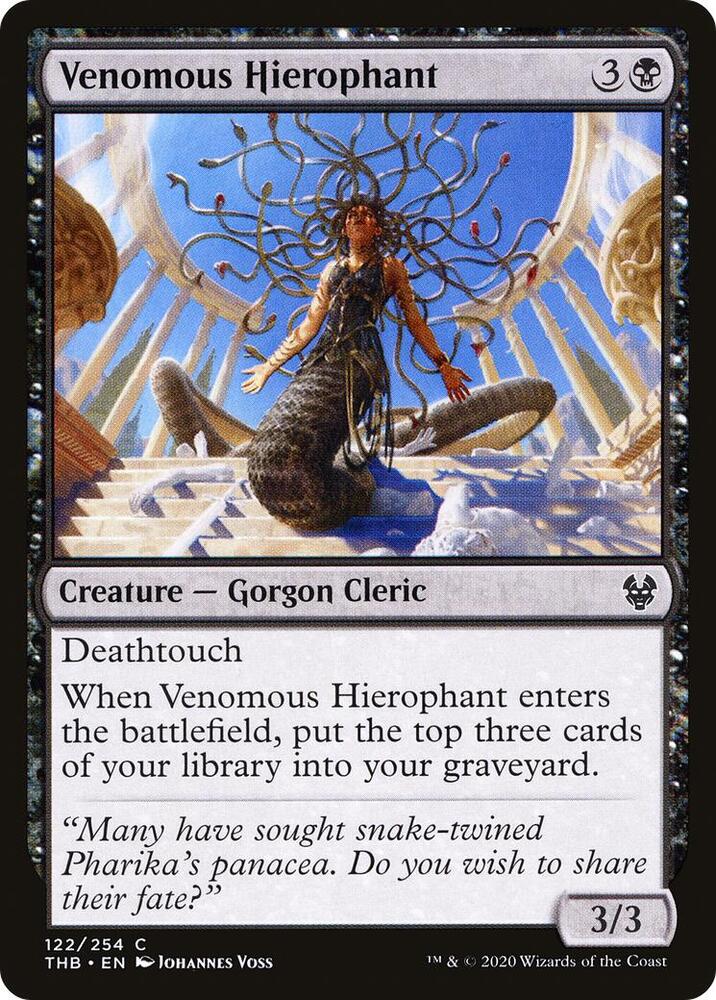 Venomous Hierophant 122 card from Theros Beyond Death
