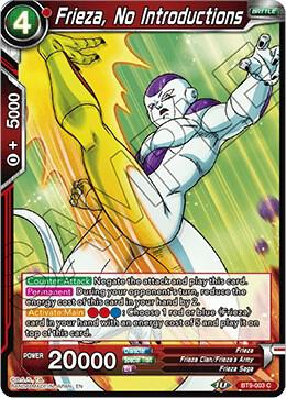 Frieza, No Introductions BT9-003 card from Universal Onslaught