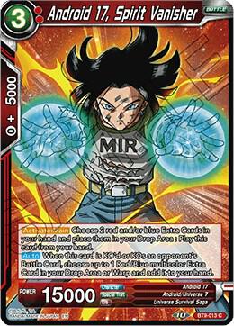 Android 17, Spirit Vanisher BT9-013 card from Universal Onslaught