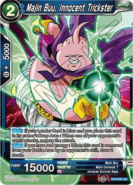 Majin Buu, Innocent Trickster BT9-032 card from Universal Onslaught