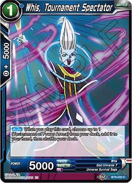 Whis, Tournament Spectator BT9-033 card from Universal Onslaught