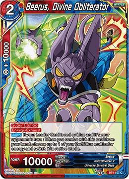 Beerus, Divine Obliterator BT9-107 card from Universal Onslaught