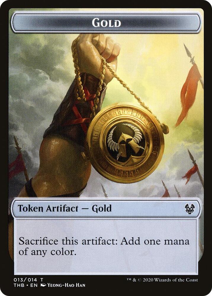 Gold Token 13 card from Theros Beyond Death