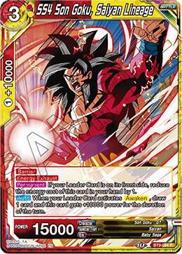 SS4 Son Goku, Saiyan Lineage BT9-094 card from Universal Onslaught