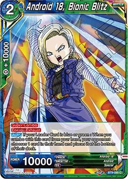 Android 18, Bionic Blitz BT9-099 card from Universal Onslaught