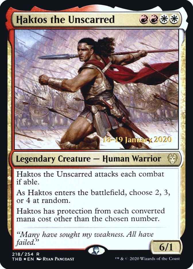Haktos the Unscarred 218 card from Prerelease Cards
