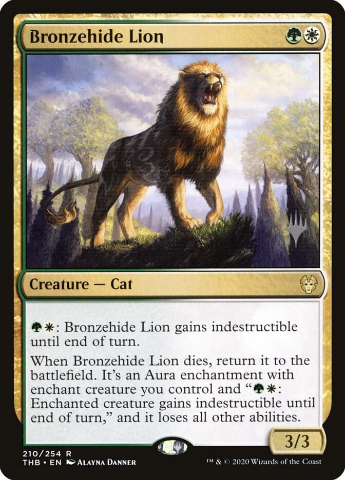 Bronzehide Lion 210 card from Promo Pack: Theros Beyond Death