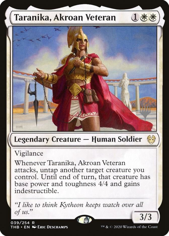Taranika, Akroan Veteran 39 card from Promo Pack: Theros Beyond Death