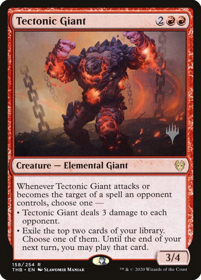 Tectonic Giant 158 card from Promo Pack: Theros Beyond Death