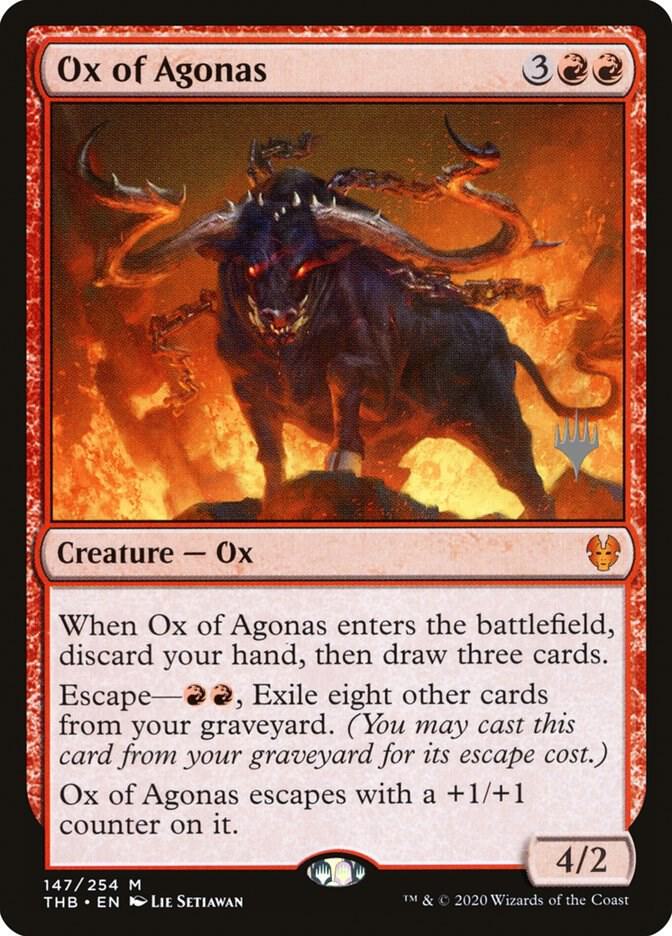 Ox of Agonas 147 card from Promo Pack: Theros Beyond Death