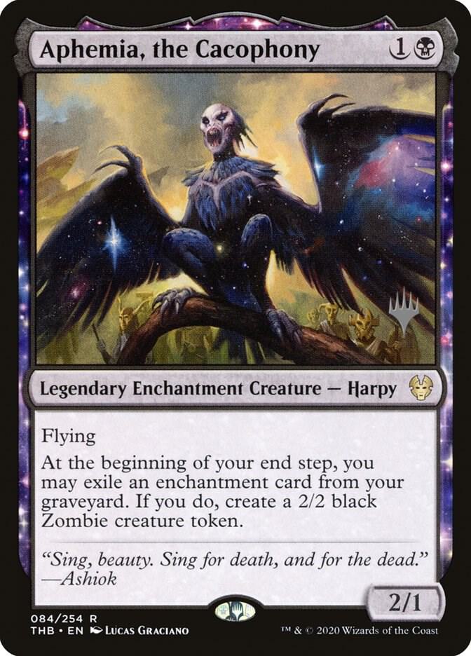 Aphemia, the Cacophony 84 card from Promo Pack: Theros Beyond Death