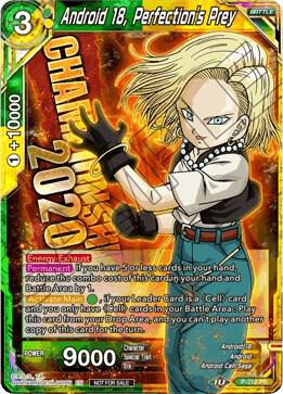 Android 18, Perfection's Prey P-210 card from Promotion Cards