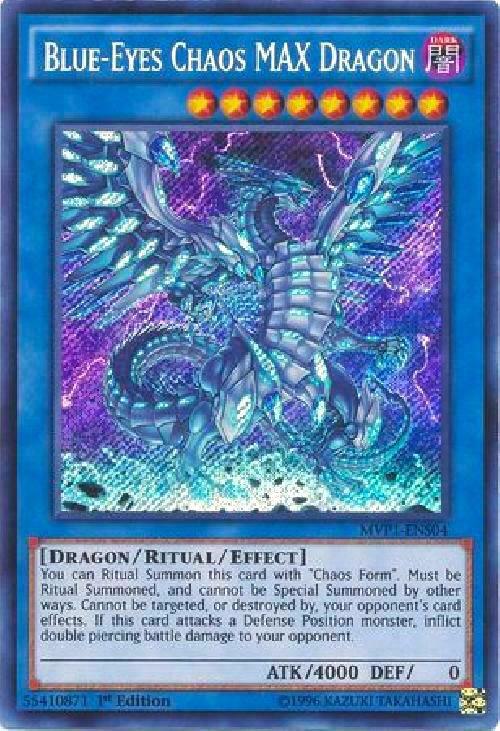 Blue-Eyes Chaos MAX Dragon MVP1-ENS04 card from The Dark Side of Dimensions Movie Pack: Secret Edition