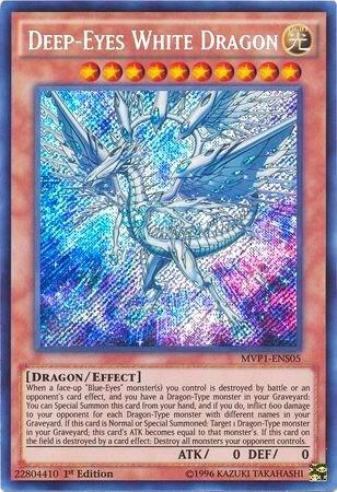Deep-Eyes White Dragon MVP1-ENS05 card from The Dark Side of Dimensions Movie Pack: Secret Edition