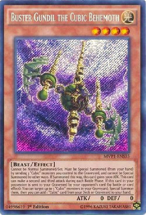 Buster Gundil the Cubic Behemoth MVP1-ENS35 card from The Dark Side of Dimensions Movie Pack: Secret Edition