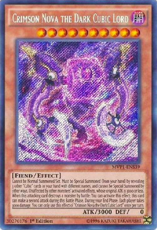 Crimson Nova the Dark Cubic Lord MVP1-ENS39 card from The Dark Side of Dimensions Movie Pack: Secret Edition