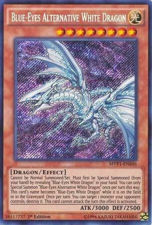 Blue-Eyes Alternative White Dragon MVP1-ENS46 card from The Dark Side of Dimensions Movie Pack: Secret Edition