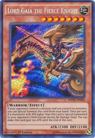 Lord Gaia the Fierce Knight MVP1-ENS50 card from The Dark Side of Dimensions Movie Pack: Secret Edition