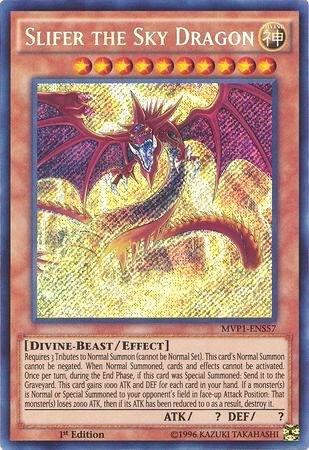 Slifer the Sky Dragon MVP1-ENS57 card from The Dark Side of Dimensions Movie Pack: Secret Edition
