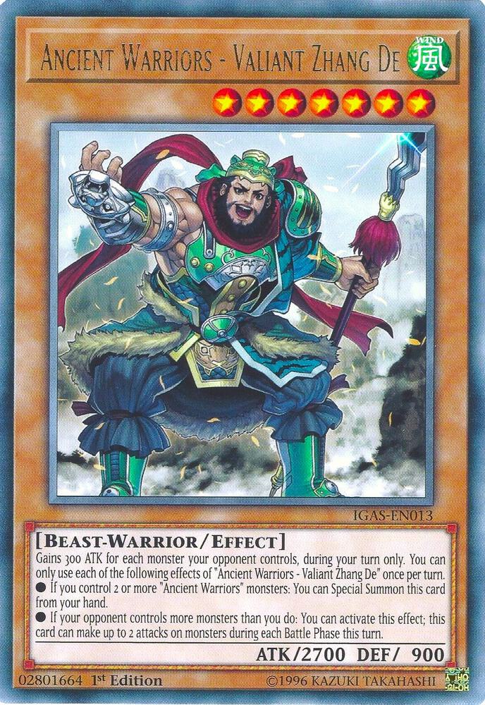Ancient Warriors - Valiant Zhang De IGAS-EN013 card from Ignition Assault