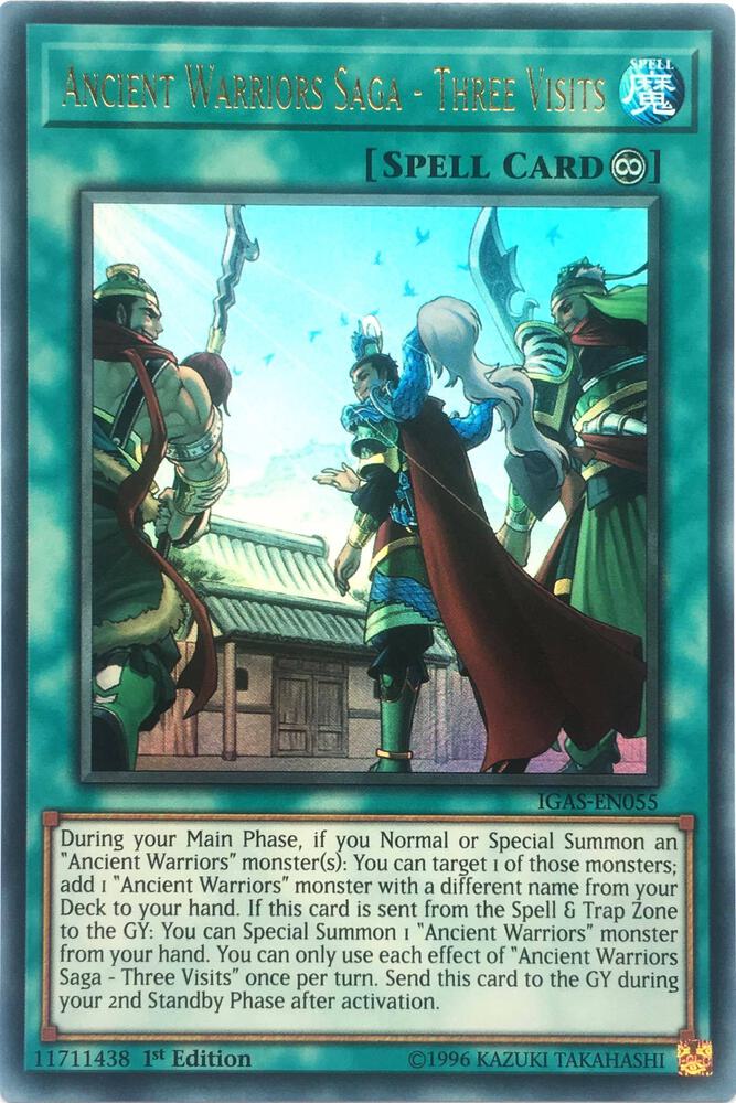Ancient Warriors Saga - Three Visits IGAS-EN055 card from Ignition Assault