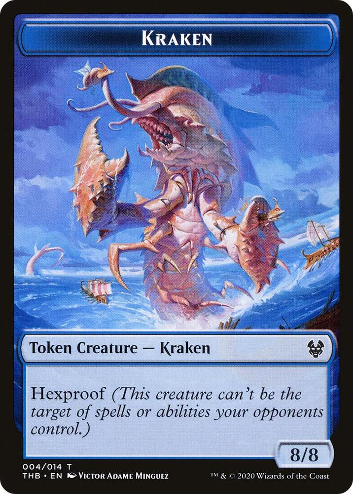 Kraken // Satyr Double-Sided Token 4 // 9 card from Theros Beyond Death