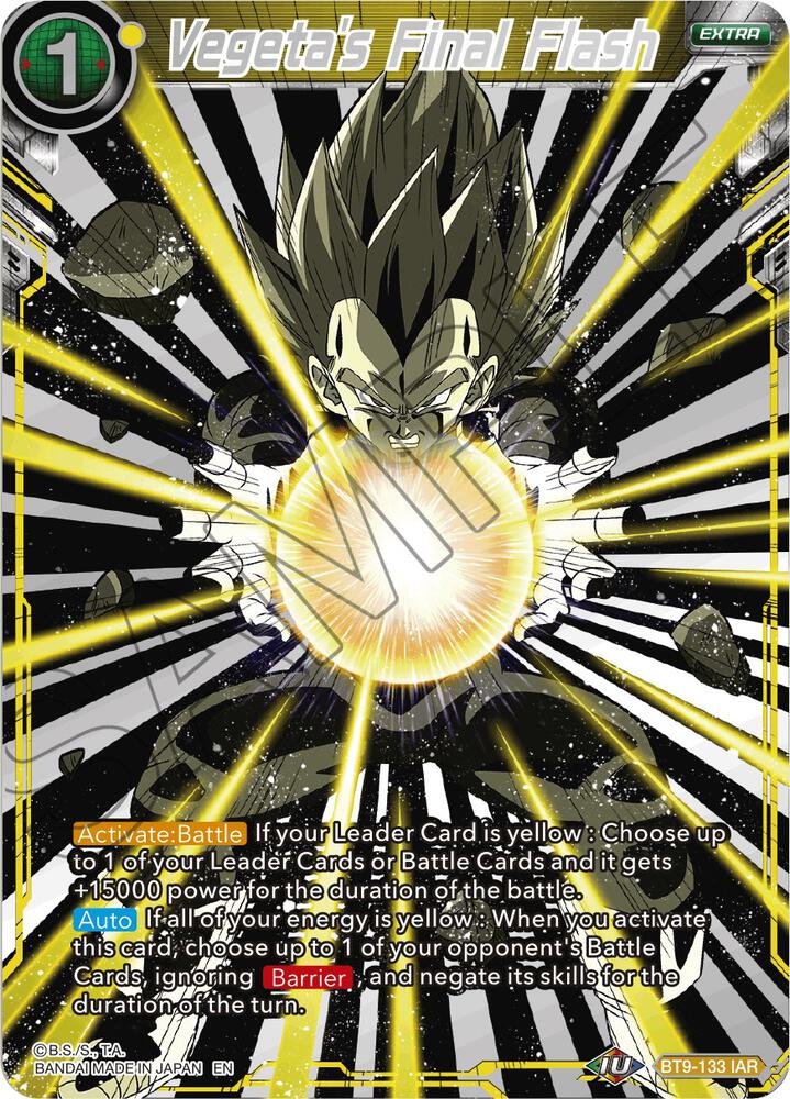 Vegeta's Final Flash BT9-133 card from Universal Onslaught