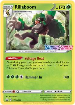 Rillaboom (Prerelease) SWSH006 card from SWSH: Sword & Shield Promo Cards