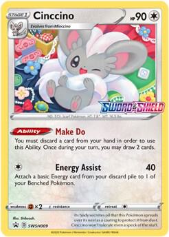Cinccino (Prerelease) SWSH009 card from SWSH: Sword & Shield Promo Cards