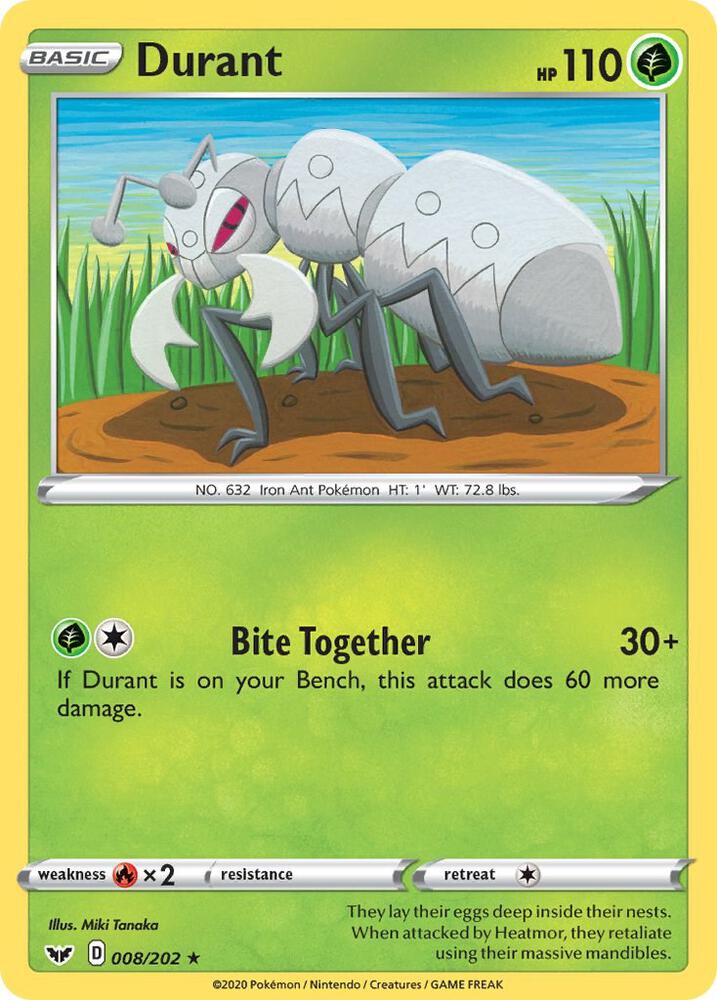 Durant 008/202 card from SWSH01: Sword & Shield Base Set