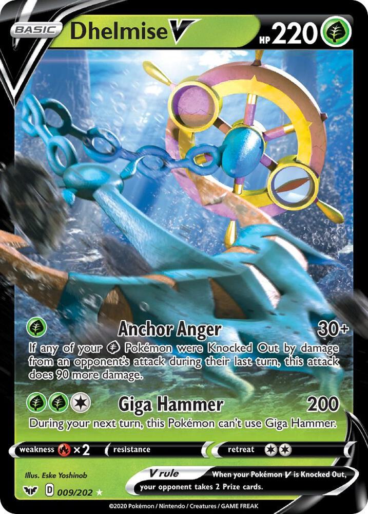 Dhelmise V 009/202 card from SWSH01: Sword & Shield Base Set