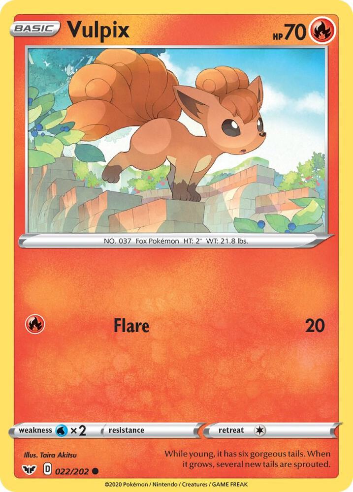 Vulpix 022/202 card from SWSH01: Sword & Shield Base Set