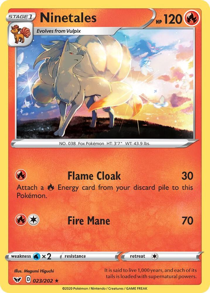 Ninetales 023/202 card from SWSH01: Sword & Shield Base Set