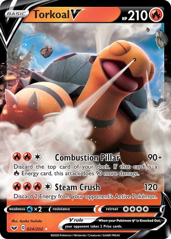 Torkoal V 024/202 card from SWSH01: Sword & Shield Base Set