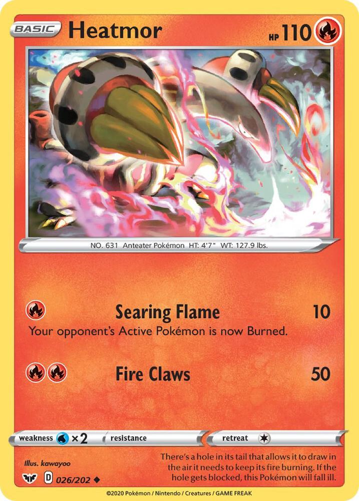 Heatmor 026/202 card from SWSH01: Sword & Shield Base Set