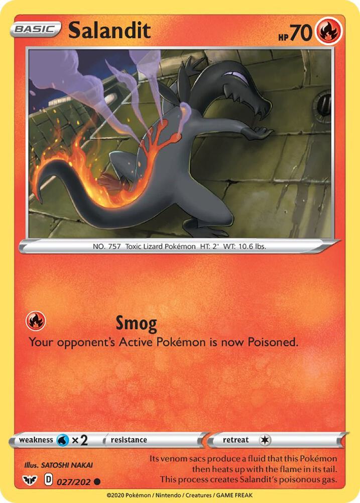 Salandit 027/202 card from SWSH01: Sword & Shield Base Set