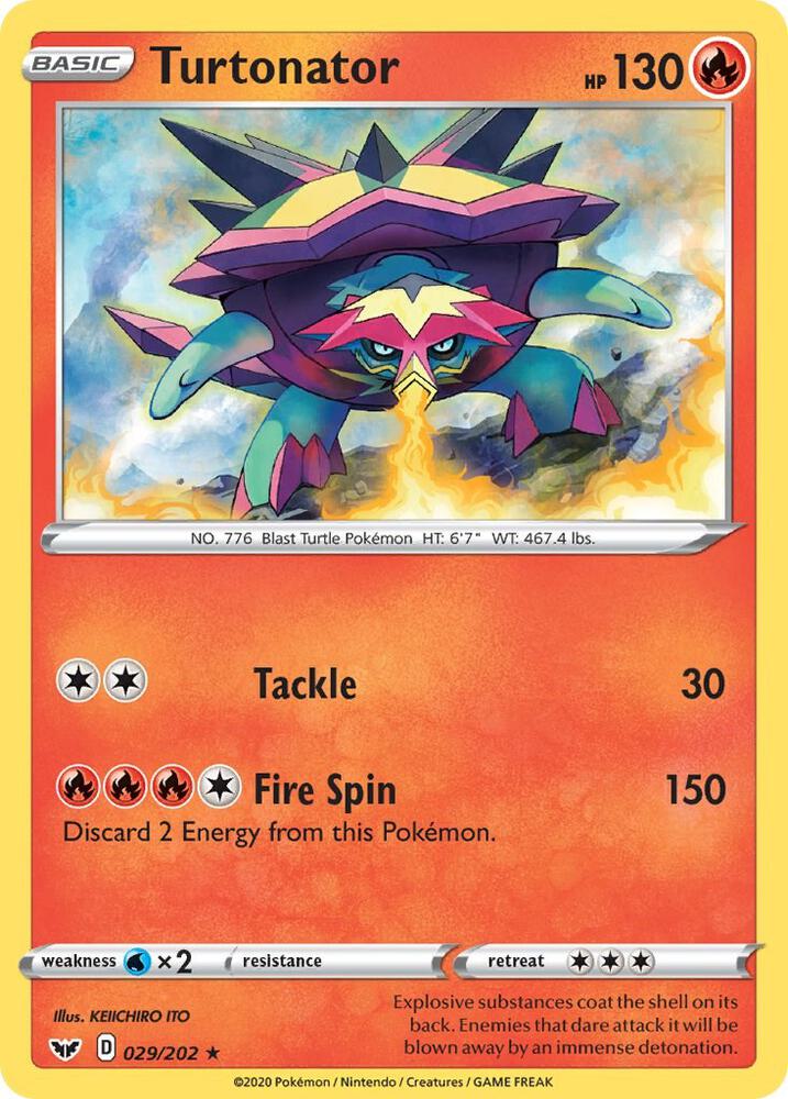 Turtonator 029/202 card from SWSH01: Sword & Shield Base Set