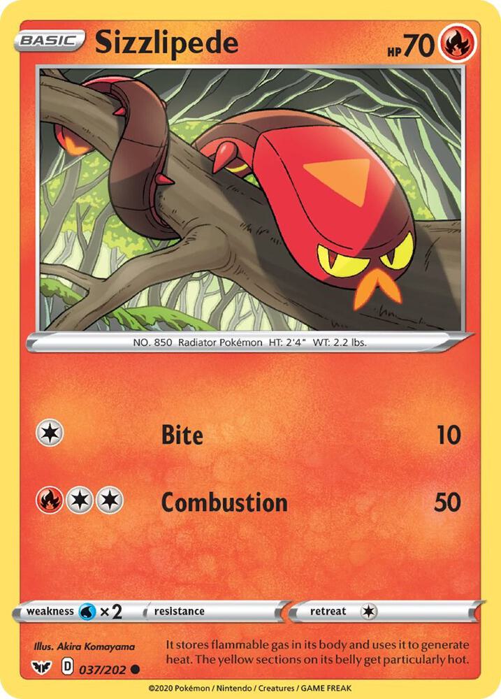 Sizzlipede (037) 037/202 card from SWSH01: Sword & Shield Base Set