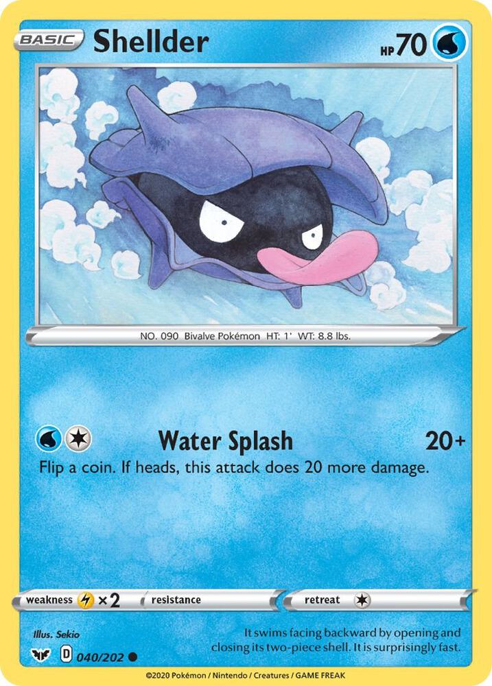 Shellder 040/202 card from SWSH01: Sword & Shield Base Set