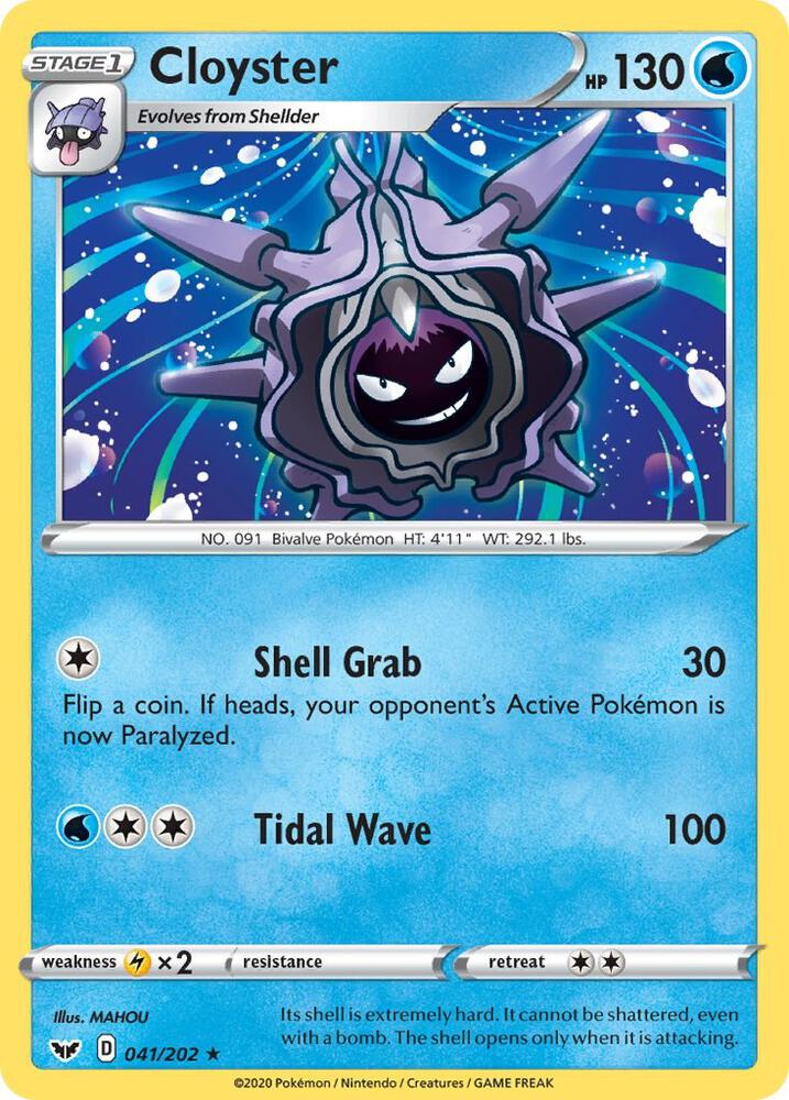 Cloyster 041/202 card from SWSH01: Sword & Shield Base Set