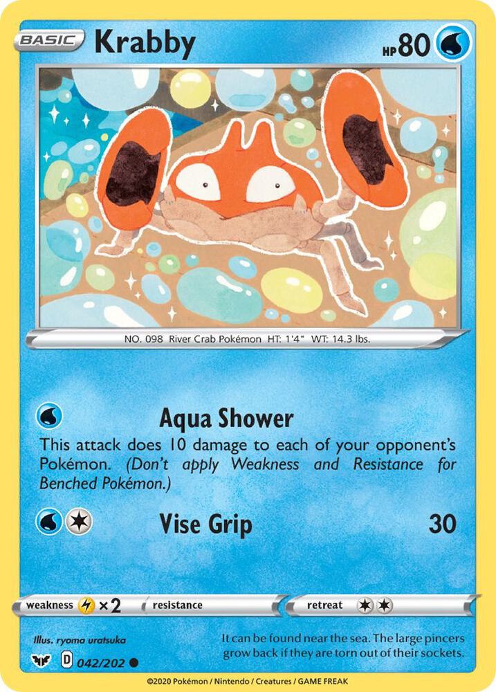 Krabby (042) 042/202 card from SWSH01: Sword & Shield Base Set