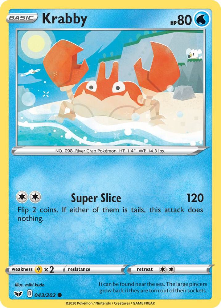 Krabby (043) 043/202 card from SWSH01: Sword & Shield Base Set
