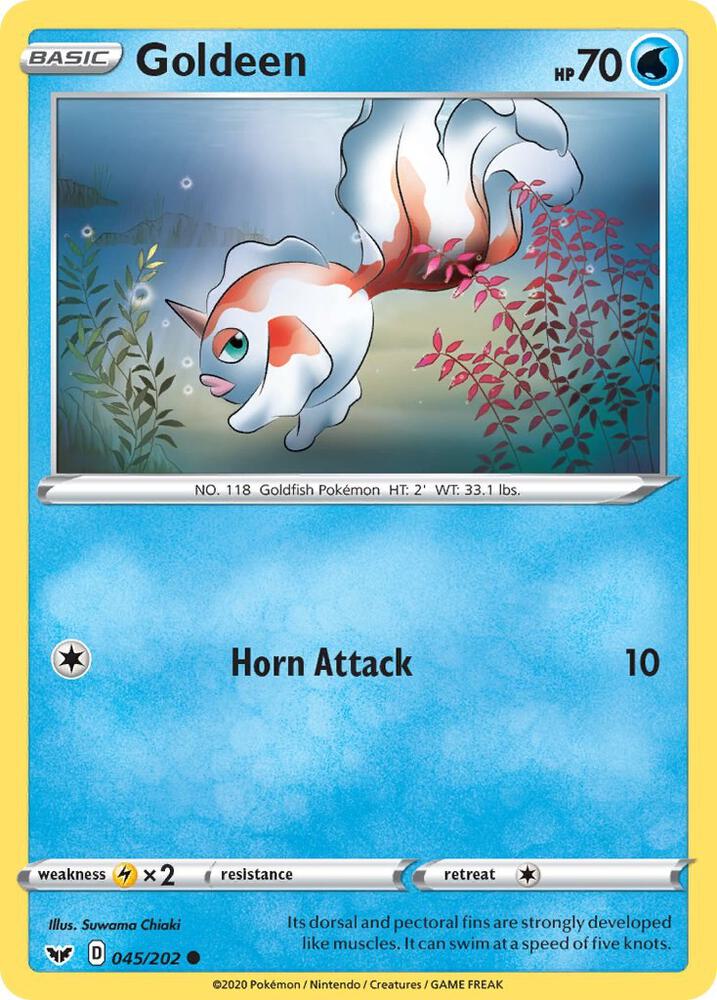 Goldeen (045) 045/202 card from SWSH01: Sword & Shield Base Set