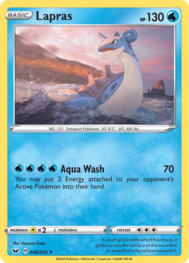 Lapras 048/202 card from SWSH01: Sword & Shield Base Set