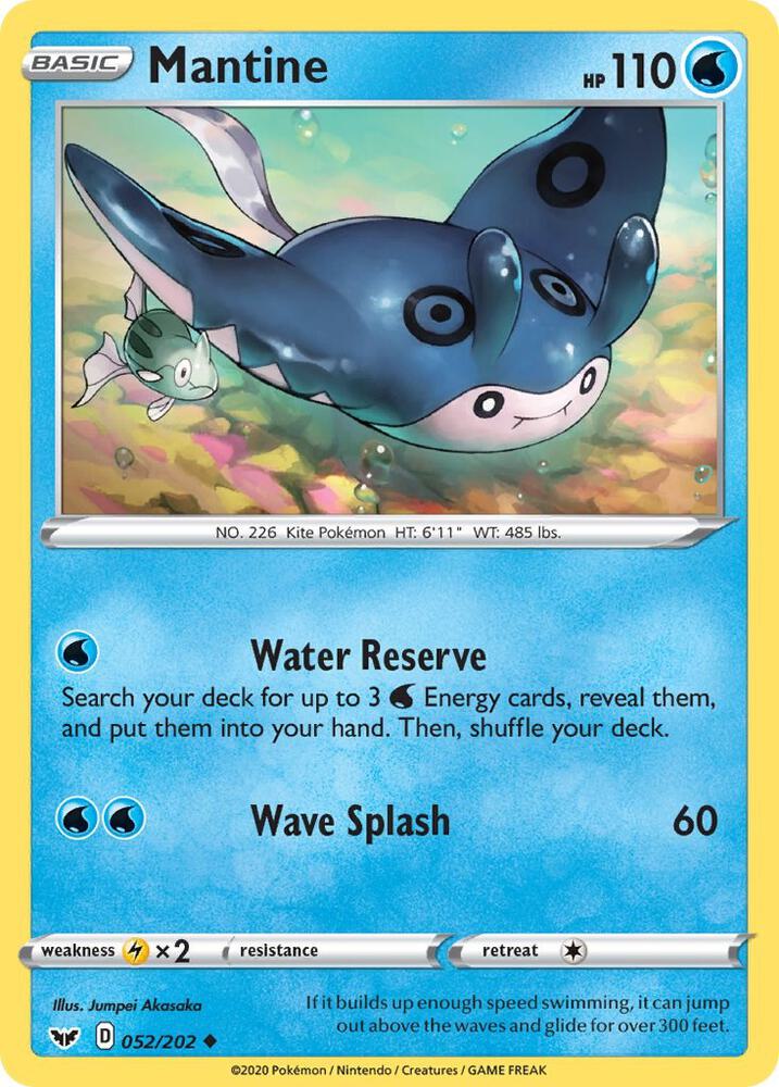 Mantine 052/202 card from SWSH01: Sword & Shield Base Set